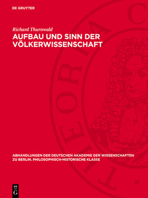 cover image of Aufbau und Sinn der Völkerwissenschaft